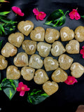 Natural Crystal Golden Quartz heart carvings - ONE PIECE ONLY - crystal/chakra/reiki/healing - 90 gms weight