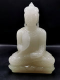 White Quartz Crystal hand carved Buddha - carving of serene and meditating Lord Buddha - crystal/reiki/chakra - 8.5 inch and 1.70 kg (3.74 lb)