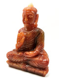 Orange aventurine Crystal hand carved Buddha - carving of serene and meditating Lord Buddha - crystal/reiki/chakra - 8 inch and 1.76 kg (3.87 lb)