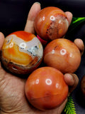 Beautiful Fire Agate stone sphere/ball - Energy/Reiki/Crystal Healing - 1.8 inches (4.5 cms) diameter and 175 gms - ONE PIECE ONLY