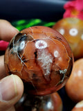 Beautiful Fire Agate stone sphere/ball - Energy/Reiki/Crystal Healing - 1.8 inches (4.5 cms) diameter and 175 gms - ONE PIECE ONLY