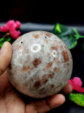 Large natural sunstone crystal sphere/ball - Energy/Reiki/Crystal Healing - 3 inches (7.5 cms) diameter and 660 gms - ONE PIECE ONLY