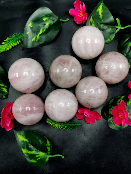 Natural Rose Quartz stone sphere/ball - Energy/Reiki/Crystal Healing - 2.5 inches diameter and 240 gms (0.53 lb) - ONE PIECE ONLY