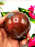 Exotic Fire Agate stone sphere/ball - Energy/Reiki/Crystal Healing - 2.5 inches (6.25 cms) diameter and 430 gms - ONE PIECE ONLY