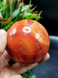 Gemstone Fire Agate stone sphere/ball - Energy/Reiki/Crystal Healing - 2.5 inches (6.25 cms) diameter and 370 gms - ONE PIECE ONLY