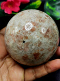 Sunstone stone sphere - Energy/Reiki/Crystal Healing - 3 inches (7.5 cms) diameter and 525 gms - ONE PIECE ONLY