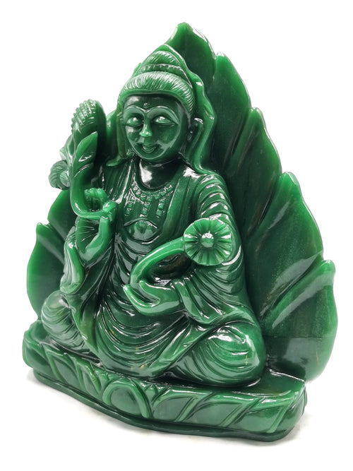 GuanYin carving in Columbian Jade - handmade Kwan Yin in sitting posture - crystal/reiki/healing - 8 inches and 2.79 kg (6.14 lb)