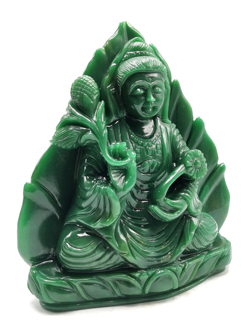 GuanYin carving in Columbian Jade - handmade Kwan Yin in sitting posture - crystal/reiki/healing - 8 inches and 2.79 kg (6.14 lb)