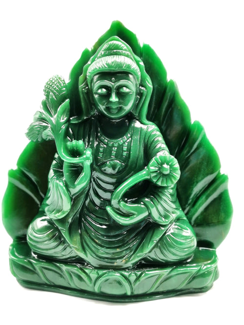 GuanYin carving in Columbian Jade - handmade Kwan Yin in sitting posture - crystal/reiki/healing - 8 inches and 2.79 kg (6.14 lb)
