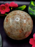 Large sunstone stone sphere/ball - Energy/Reiki/Crystal Healing - 3 inches (7.5 cms) diameter and 515 gms - ONE PIECE ONLY