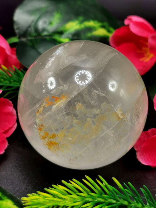 Spheres in Clear Quartz stone - Energy/Reiki/Crystal Healing - 2 in (5 cms) diameter and 210 gms (0.46 lb) - ONE PIECE ONLY