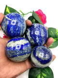 Natural Lapis Lazuli stone sphere/ball - Energy/Reiki/Crystal Healing - 2.5 in (6.25 cms) diameter and 250 gms - ONE PIECE ONLY