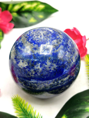 Large natural Lapis Lazuli stone sphere/ball - Energy/Reiki/Crystal Healing - 3 in (7.5 cms) diameter and 520 gms (1.14 lb) - ONE PIECE ONLY