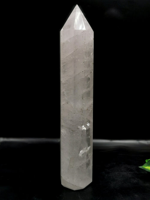 Large 8-face Clear Quartz point/wand/tower -handmade carvings - energy/chakra/reiki - 12 in (30 cms) height and 1.79 kg (3.94 lb)