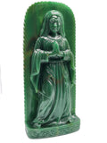 Mother Mary beautiful carving in natural Columbian Jade stone | hand carved in gemstones | crystal/reiki - 10 inches and 1.54 kgs (3.39 lb)