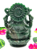 Columbian Jade gemstone Handmade Carving of Ganesh - Lord Ganesha Idol in Crystals and Gemstones - Reiki/Chakra - 6.5 inch and 1.43 kgs (3.15 lb)