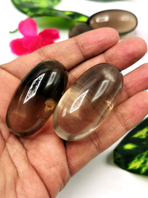 Smokey Quartz Lingam/Shivling - Energy/Reiki/Crystal Healing - 2 inches length and 56 gms (0.12 lb) - ONE PIECE ONLY