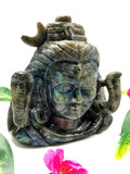 Shiva Handmade in Labradorite gemstone Carving - Lord Shivshankar in crystals and gemstones | Reiki/Chakra/Healing/Energy - 6 inch and 1.82 kgs
