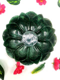 Crystal green aventurine hand carved lotus bowls - 7 inches diameter and 790 gms (1.74 lb) - ONE BOWL ONLY