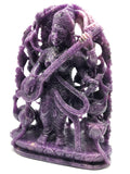 Lepidolite Goddess Saraswati carving in lepidolite crystal - Goddess of Learning idol/statue in gemstones and crystals - 9 in and 2.72 kg (5.98 lb)