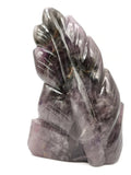 Carving of Buddha head in Amethyst - handmade carving of serene and meditating Lord Buddha face - crystal/reiki/healing - 5 inches and 0.60 kgs
