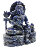 Sodalite Shiva Handmade Carving - Lord Shivshankar in crystals and gemstones | Reiki/Chakra/Healing/Energy - 6 inches and 1.15 kgs (2.53 lb)