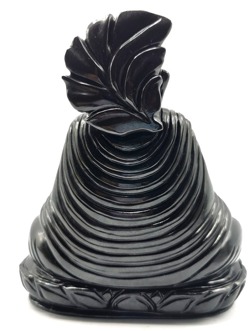 Buddha statue in Black agate gemstone hand carved - carving of serene and meditating Lord Buddha - crystal/reiki/chakra - 6 inch and 1.39 kg (3.06 lb)