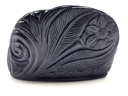 Blue Sandstone Carving of Ganesh - Lord Ganesha Idol in Crystals/Gemstone - Reiki/Chakra/Healing/Energy - 5.5 in and 0.76 kg (1.67 lb)