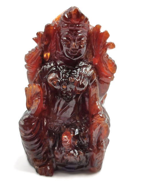 Lakshmi statue in hessonite garnet (gomed) - Goddess Laxmi carving 2 inches and 356 carats - home decor figurine - ONE STATUE ONLY