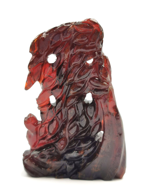 Hessonite Garnet Handmade Carving of Ganesh - Lord Ganesha Idol/Murti in Crystals and Gemstones -Reiki/Chakra/Healing - 3 in and 581 carats
