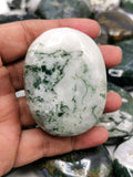 Natural Moss Agate palm stones - ONE PIECE ONLY - crystal/chakra/reiki/healing - 3 inches and 130 gms weight