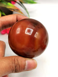 Fire Agate gemstone sphere/ball - Energy/Reiki/Crystal Healing - 1.75 inches (4.37 cms) diameter and 150 gms - ONE PIECE ONLY