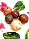 Fire Agate gemstone sphere/ball - Energy/Reiki/Crystal Healing - 1.75 inches (4.37 cms) diameter and 150 gms - ONE PIECE ONLY