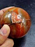Beautiful Fire Agate stone sphere/ball - Energy/Reiki/Crystal Healing - 1.8 inches (4.5 cms) diameter and 175 gms - ONE PIECE ONLY