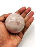 Natural Rose Quartz stone sphere/ball - Energy/Reiki/Crystal Healing - 2.5 inches diameter and 240 gms (0.53 lb) - ONE PIECE ONLY