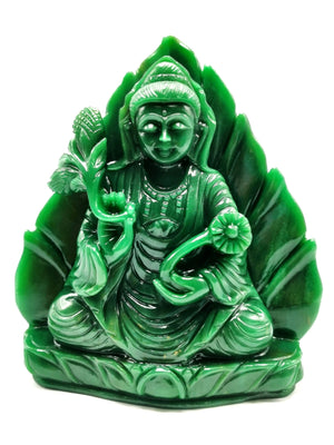 GuanYin carving in Columbian Jade - handmade Kwan Yin in sitting posture - crystal/reiki/healing - 8 inches and 2.79 kg (6.14 lb)