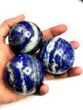 Natural Lapis Lazuli stone sphere/ball - Energy/Reiki/Crystal Healing - 2.5 in (6.25 cms) diameter and 250 gms - ONE PIECE ONLY