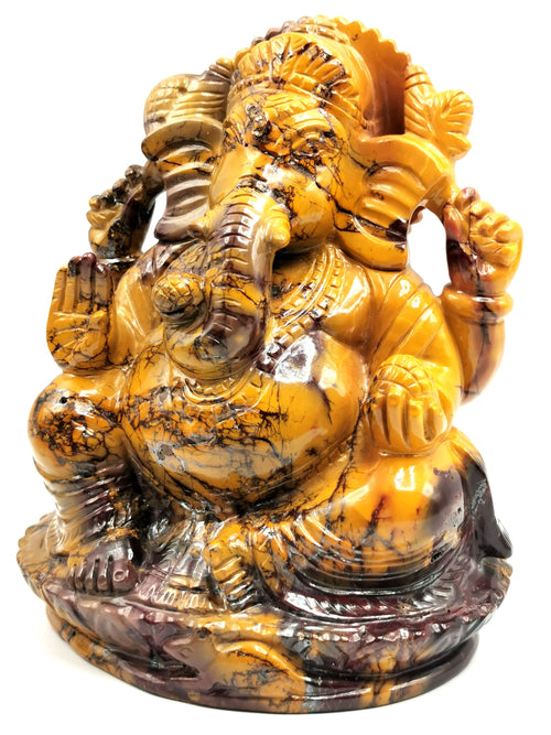 Mookaite Jasper Handmade Carving of Ganesh - Lord Ganesha Idol/Murti in Crystals and Gemstones -Reiki/Chakra/Healing -7 inches and 1.45 kg
