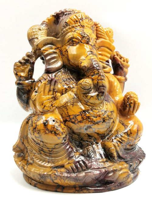 Mookaite Jasper Handmade Carving of Ganesh - Lord Ganesha Idol/Murti in Crystals and Gemstones -Reiki/Chakra/Healing -7 inches and 1.45 kg
