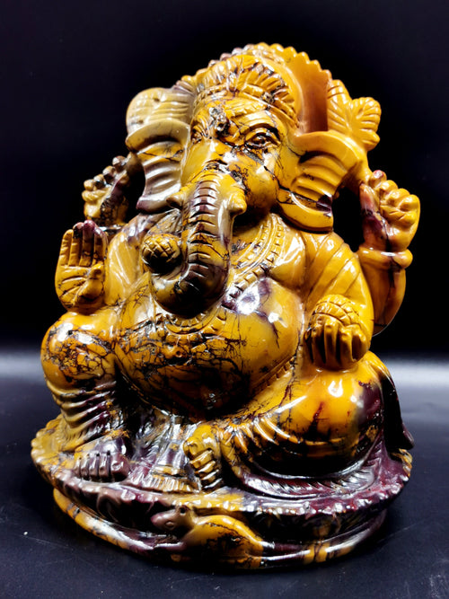 Mookaite Jasper Handmade Carving of Ganesh - Lord Ganesha Idol/Murti in Crystals and Gemstones -Reiki/Chakra/Healing -7 inches and 1.45 kg
