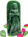 Mother Mary beautiful carving in natural Columbian Jade stone | hand carved in gemstones | crystal/reiki - 10 inches and 1.54 kgs (3.39 lb)