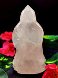 Rose Quartz Guanyin - handmade carving of Kwan Yin in standing posture - crystal/reiki/healing - 4.5 inches and 275 gms (0.61 lb)