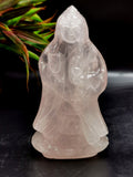 Rose Quartz Guanyin - handmade carving of Kwan Yin in standing posture - crystal/reiki/healing - 4.5 inches and 275 gms (0.61 lb)
