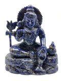 Sodalite Shiva Handmade Carving - Lord Shivshankar in crystals and gemstones | Reiki/Chakra/Healing/Energy - 6 inches and 1.15 kgs (2.53 lb)