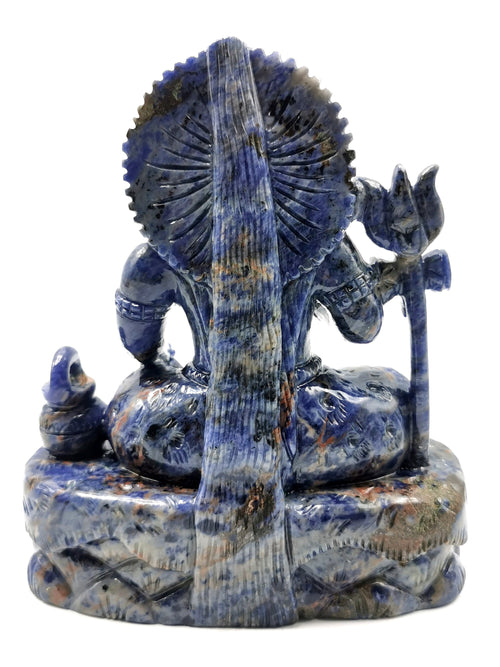 Sodalite Shiva Handmade Carving - Lord Shivshankar in crystals and gemstones | Reiki/Chakra/Healing/Energy - 6 inches and 1.15 kgs (2.53 lb)