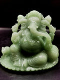 Green Aventurine gemstone Carving of Ganesh - Lord Ganesha Idol in Crystals/Gemstone - Reiki/Chakra/Healing/Energy - 5 in and 1.1 kg (2.42 lb)