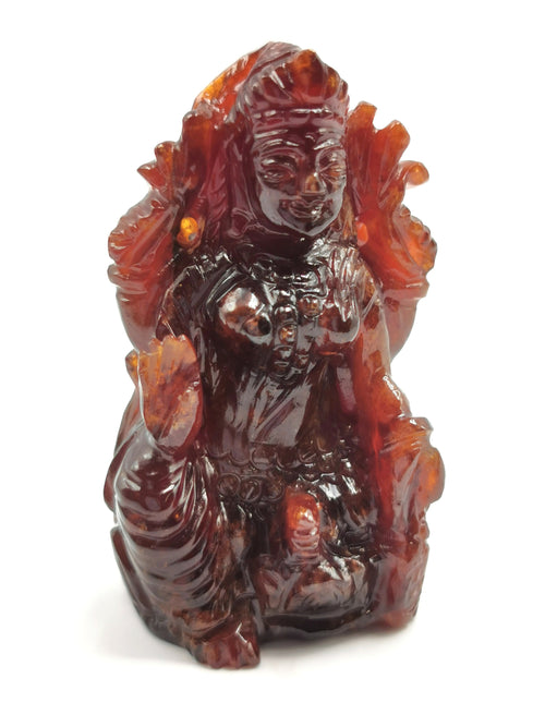 Lakshmi statue in hessonite garnet (gomed) - Goddess Laxmi carving 2 inches and 356 carats - home decor figurine - ONE STATUE ONLY