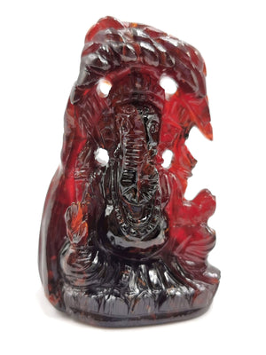 Hessonite Garnet Handmade Carving of Ganesh - Lord Ganesha Idol/Murti in Crystals and Gemstones -Reiki/Chakra/Healing - 3 in and 581 carats