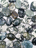 Natural Moss Agate palm stones - ONE PIECE ONLY - crystal/chakra/reiki/healing - 3 inches and 130 gms weight