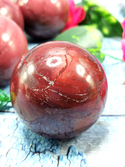 Amazing natural gemstone Mookaite Jasper stone sphere/ball - Energy/Reiki/Crystal Healing - 2.5 inch diameter and 245 gms (0.54 lb) - ONE PIECE ONLY